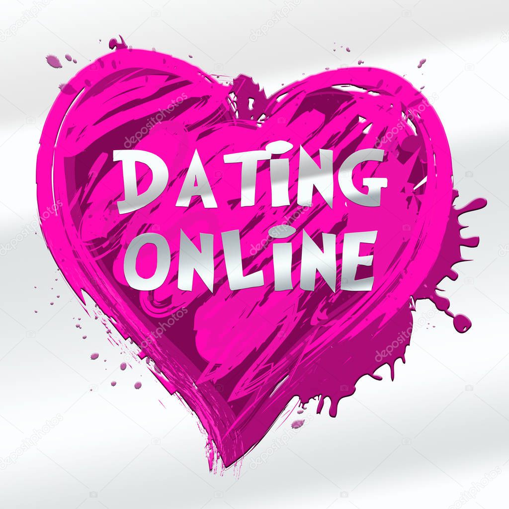 Dating Online Indicating Sweethearts Romance 3d Illustration