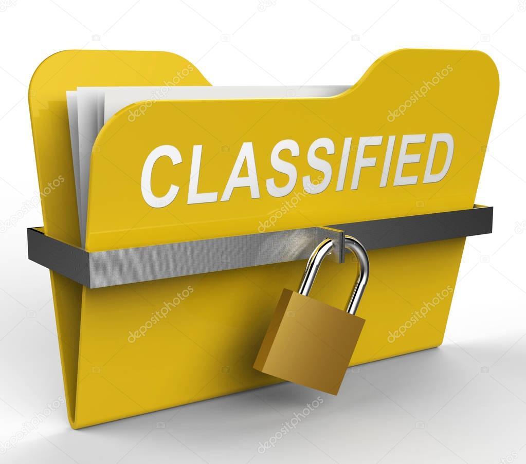 Classified Folder Indicates Restricted Information 3d Rendering
