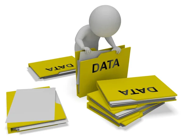 Pasta de dados significa arquivos de banco de dados 3D Rendering — Fotografia de Stock