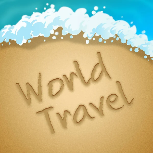 World Travel jelzi bolygó utazó 3D-s illusztráció — Stock Fotó