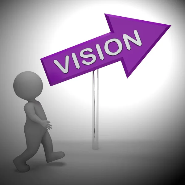 Vision Sign Represents Forecasting Missions 3d Rendering — Stock Photo, Image