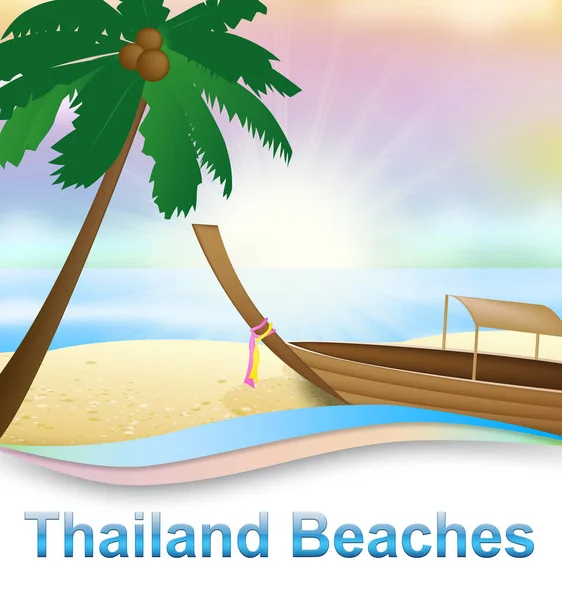 Thailand Beaches Shows Thai Beach 3d Illustration — Stock Photo, Image