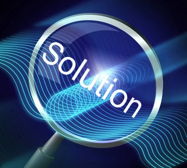 La soluzione Magnifier rappresenta l'obiettivo di successo 3d Rendering — Foto Stock