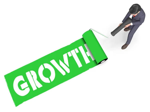 Growth Paint Means Wordclouds Rise 3d Rendering — Stock Photo, Image