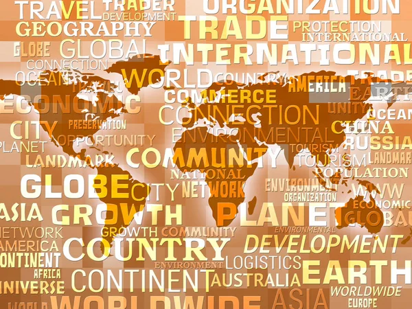 World Map Background Shows International Or Globa — Stock Photo, Image