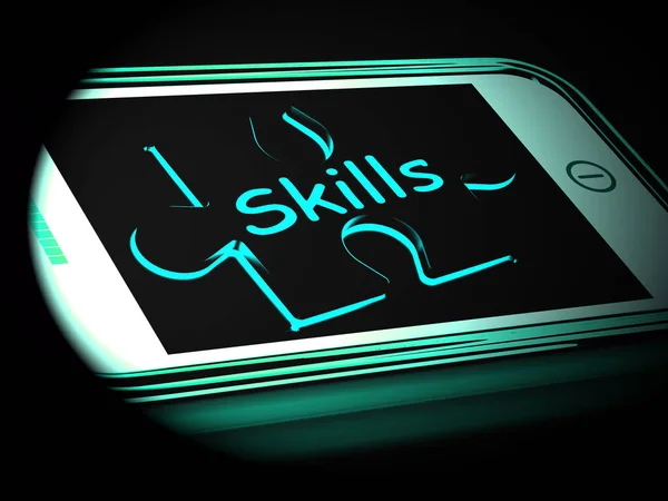 Habilidades en Smartphone muestra habilidades 3d renderizado — Foto de Stock