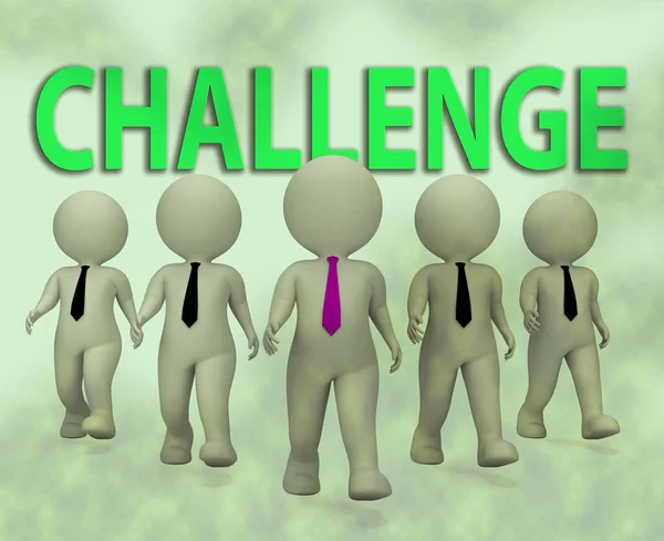 Challenge Businessmen Shows Overcoming Difficulties 3d Rendering — Stock Photo, Image