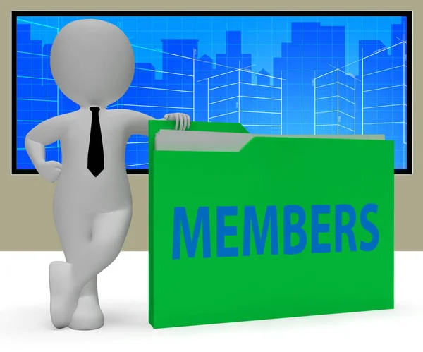 Folder członków reprezentujących dołączyć do renderowania 3d — Zdjęcie stockowe