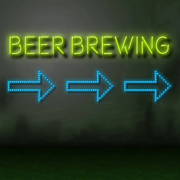 Bier brouwen teken toont brouwerij productie fabriek — Stockfoto