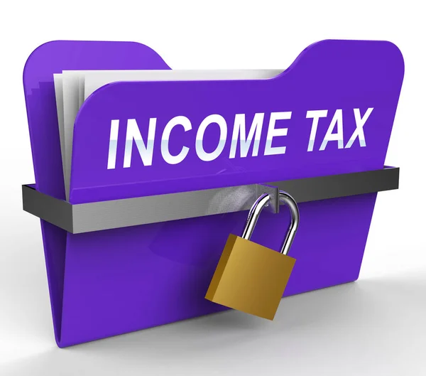 Income Tax File Shows Paying Taxes 3d Rendering — Stock Photo, Image