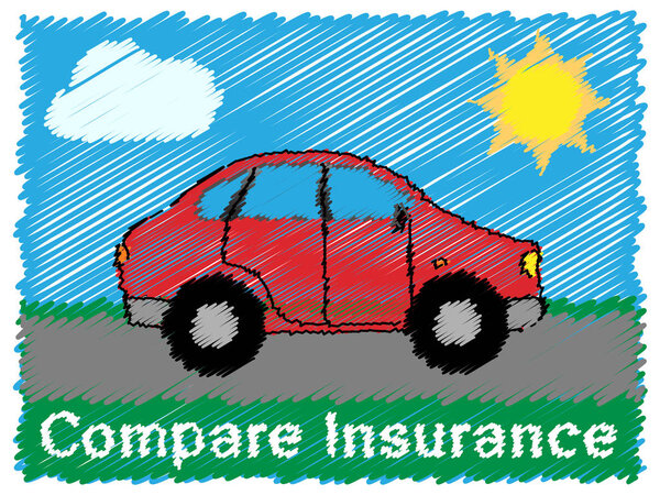 Compare Insurance Means Car Policy 3d Illustration