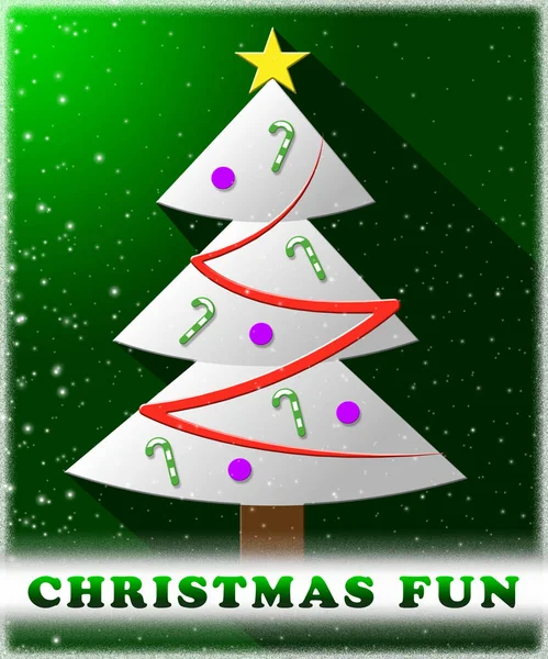 Christmas Fun Showing Enjoy At Xmas 3d Illustration — Stock Photo, Image