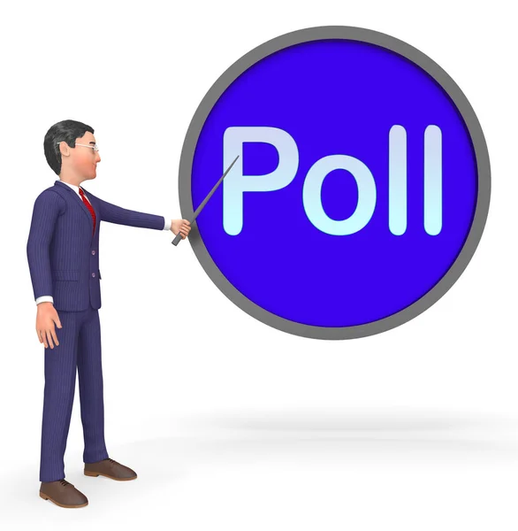 Poll Sign Representing Making Decisions 3d Rendering — Stock Photo, Image