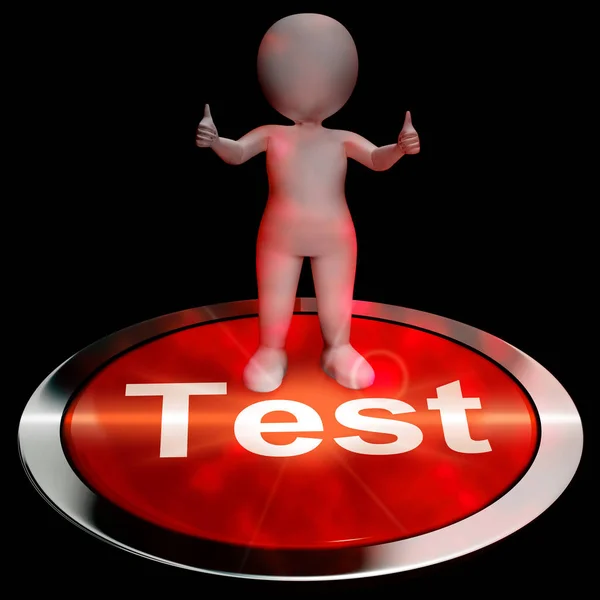 Botón de prueba que muestra Quiz en línea 3d renderizado —  Fotos de Stock