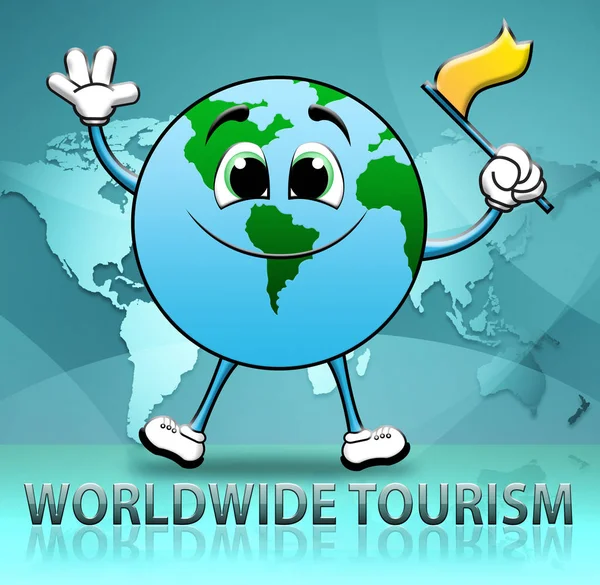 Τουρισμού σε όλο τον κόσμο δείχνει ταξίδια διακοπές 3d απεικόνιση — Φωτογραφία Αρχείου