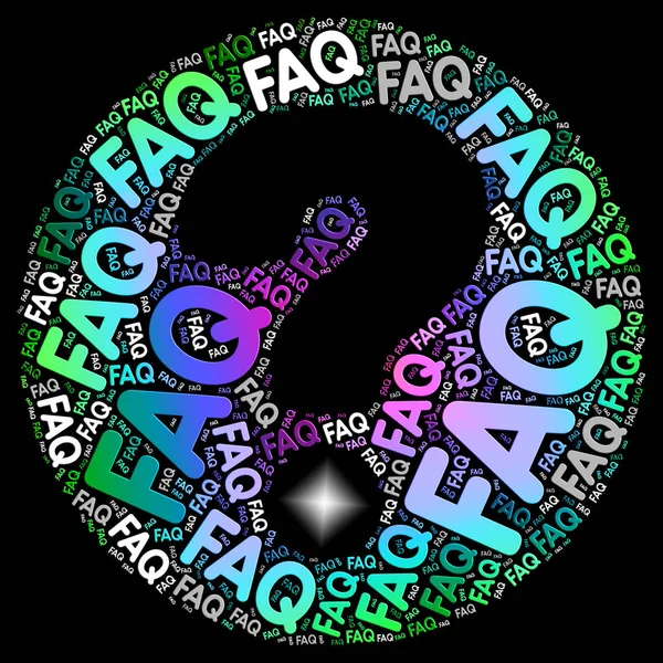 Faq Question Mark Showing Frequently Asked Questions — Stock Photo, Image
