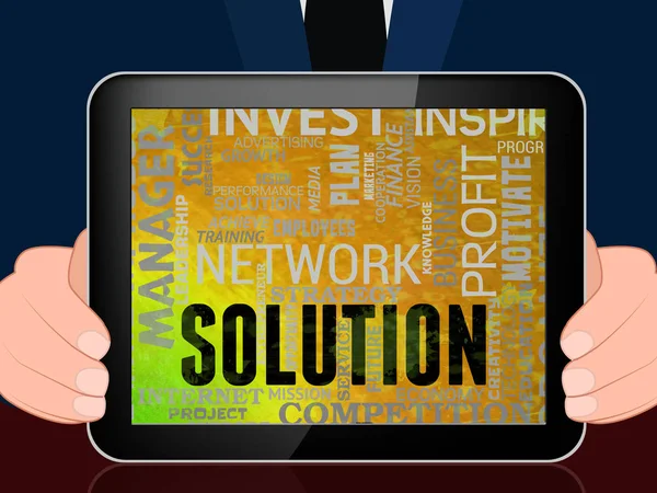Ícones de solução representam a solução de sucesso ilustração 3d — Fotografia de Stock