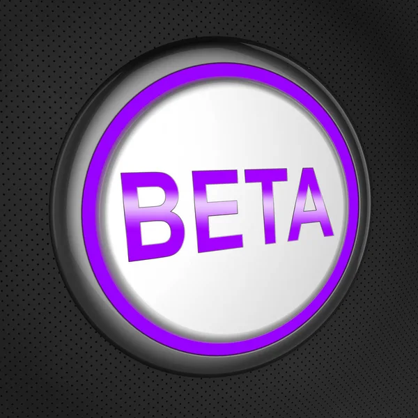 ベータ版のボタンは、3 d イラストレーションをテスト アプリケーション — ストック写真