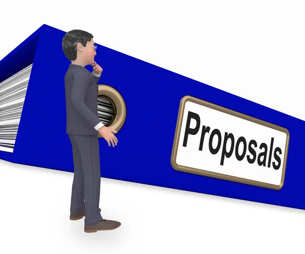 Proposals Folder Represents Game Plan 3d Rendering — Stock Photo, Image