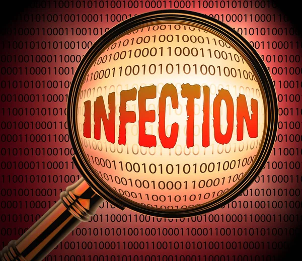 Infecção por computador significa vírus Digital 3D Rendering — Fotografia de Stock