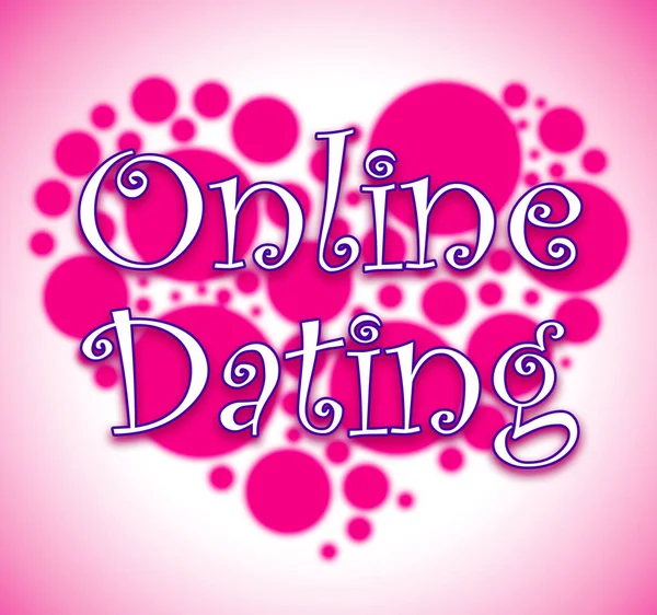 Net aşk ve tarihleri gösteren Dating Online — Stok fotoğraf