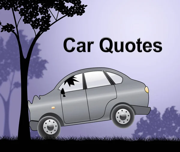 Araba Quotes gösteren otomatik ilkeleri 3d çizim — Stok fotoğraf