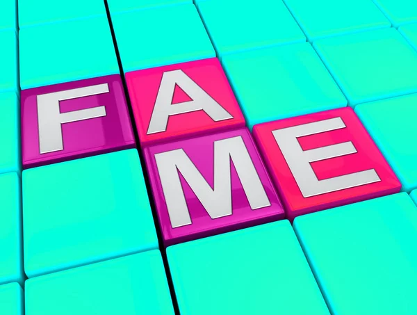 Fame blokken geeft aan beroemde sterrendom 3d illustratie — Stockfoto