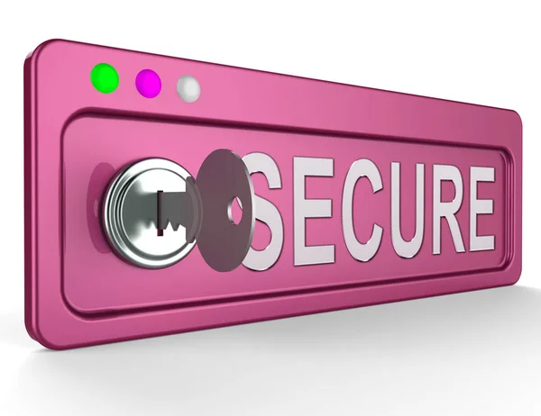 Secure Lock Means Internet Encryption 3d Illustration — Stock Photo, Image