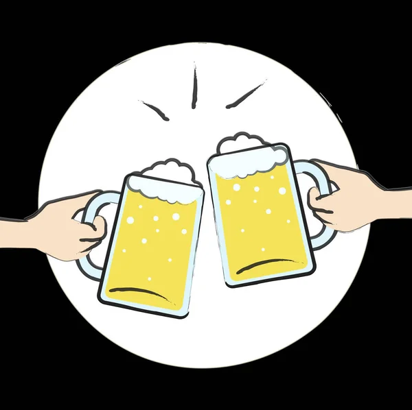 Lunettes de bière signifiant Lager Ale et alcool — Photo