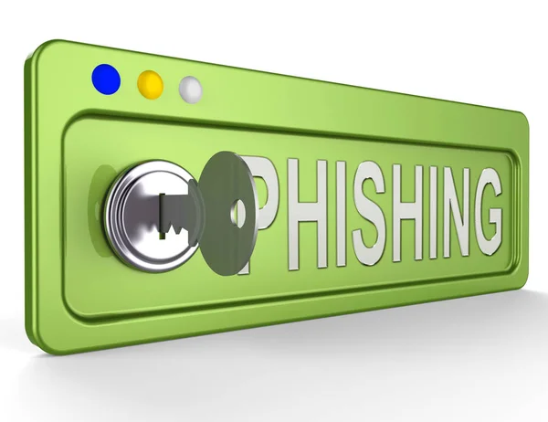 Phishing Lock représente le vol Hackers Illustration 3d — Photo