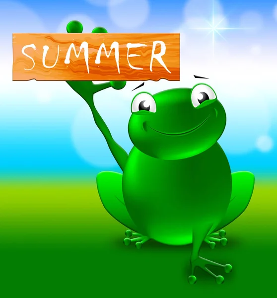 Καλοκαίρι σημάδι δείχνει καλοκαίρι φύσης 3d απεικόνιση — Φωτογραφία Αρχείου