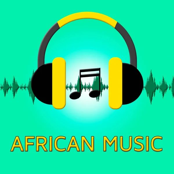 La música africana representa las bandas sonoras de África Ilustración 3d — Foto de Stock