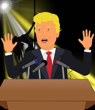 Donald Trump direk dansör izlerken 3d çizim