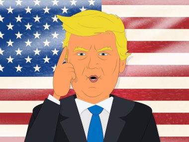 Donald Trump düşünme gösterir akıllı Başkan 3d çizim