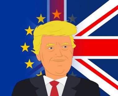 Donald Trump Brexit Euro 3d çizim bayraklar