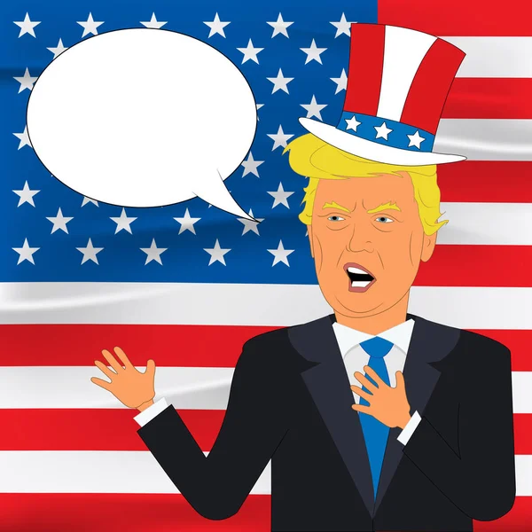 United States Flag And Donald Trump 3d Illustration — Stock Photo, Image