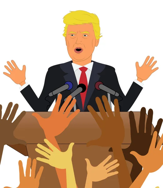 Donald Trump ręce z tłumu ilustracja 3d — Zdjęcie stockowe