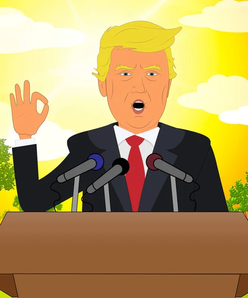 Donald Trump Ok Speech Conference 3d Illustration — Stock Photo, Image
