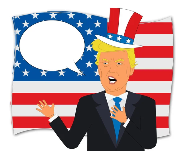 Stany Zjednoczone mowy i ilustracja Donald Trump 3d — Zdjęcie stockowe