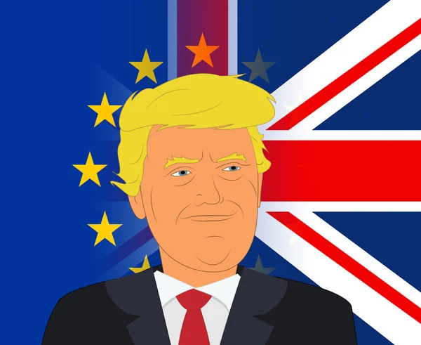 Donald Trump Brexit Euro Drapeaux Illustration 3d — Photo