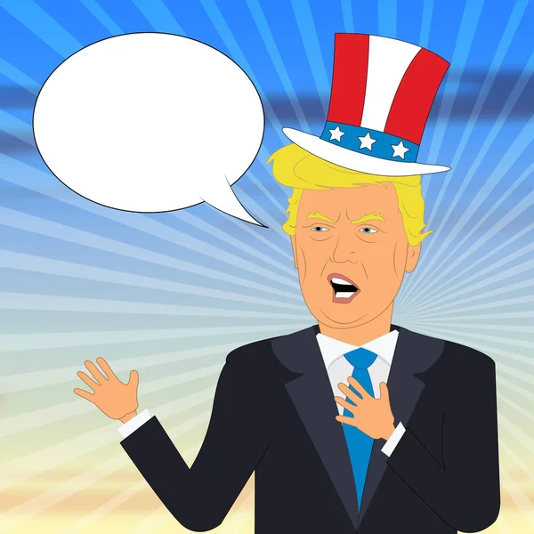 United States Hat And Donald Trump 3d Illustration — Stock Photo, Image