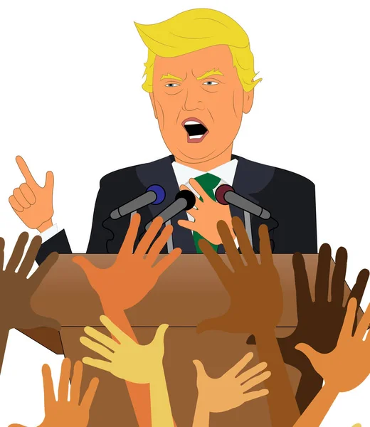 Donald Trump, mówiąc z tłumu ilustracja 3d — Zdjęcie stockowe