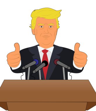 Donald Trump başparmak toplantısı 3d çizim