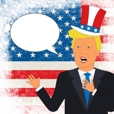 Konuşma ve Donald Trump ile 3d şekil şapka