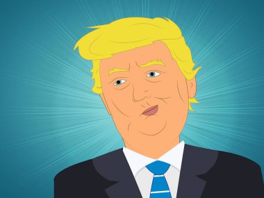 Donald Trump Başkan olan garip ifade 3d çizim 