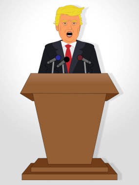 Donald Trump konuşma podyum, 3d çizim