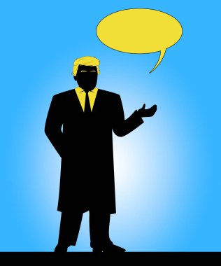 Donald Trump konuşma balonu Cumhurbaşkanlığı 3d gösterilmiştir 