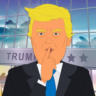 Donald Trump gizli ve otel 3d çizim