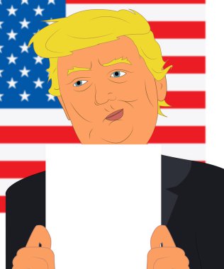 Donald Trump boş kağıt kararname 3d çizim