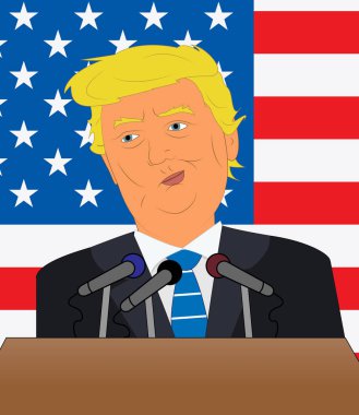 Donald Trump konuşma Amerikan konferans 3d çizim